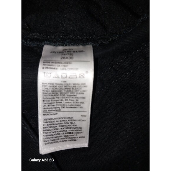 Gap Jeans Men's Straight Leg Black Denim Size 28x30 (Measures 30x29) - Picture 6 of 7